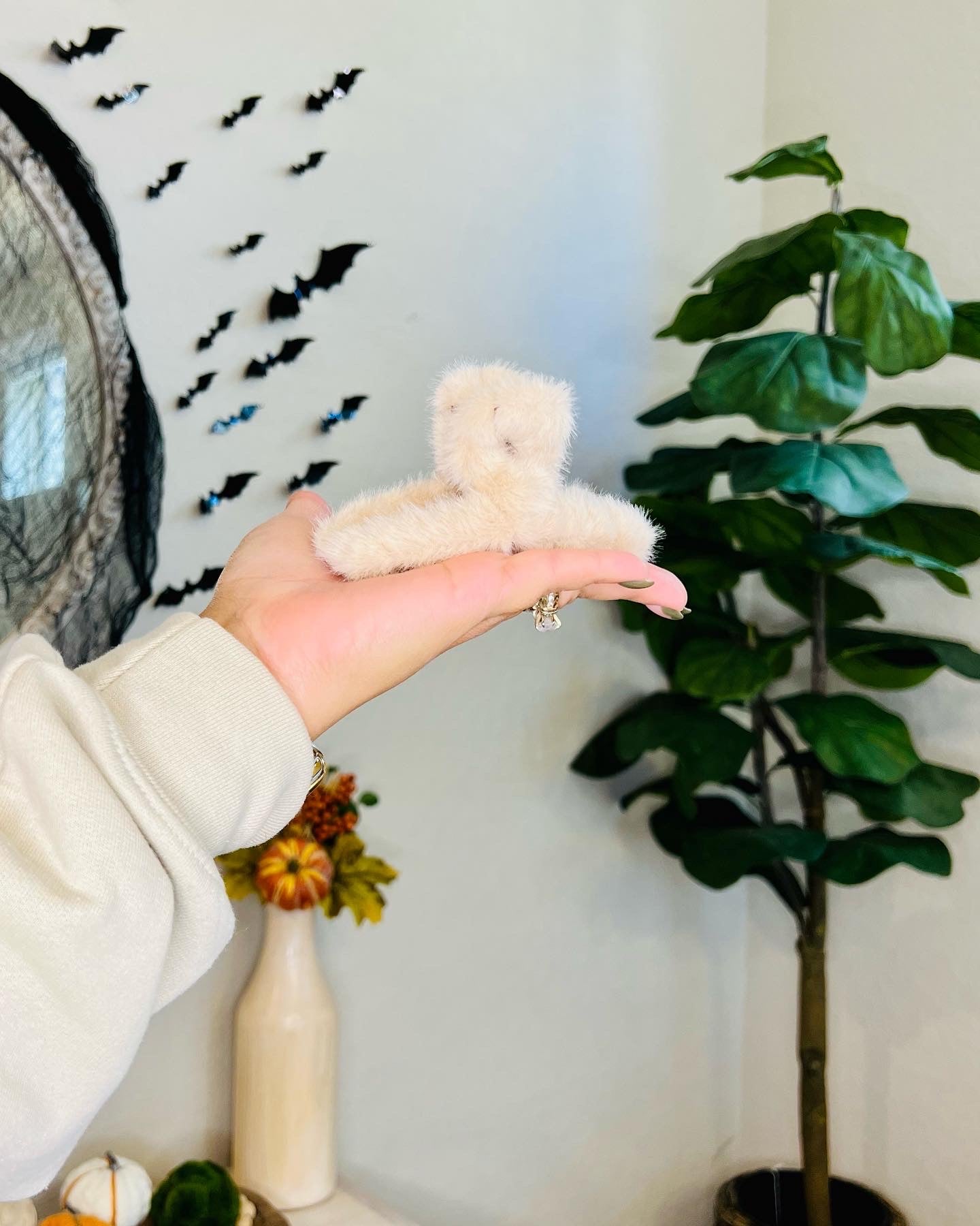 Fuzzy Hair claw clips