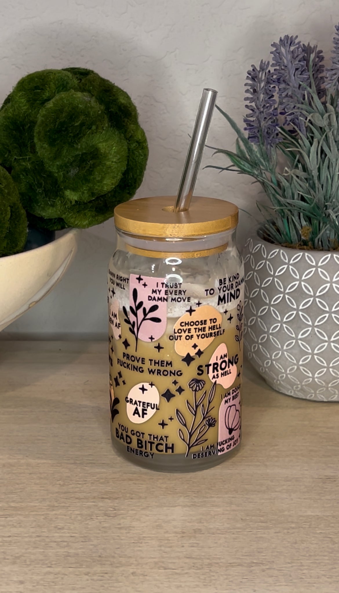 Daily Reminders glass cup (adult version)