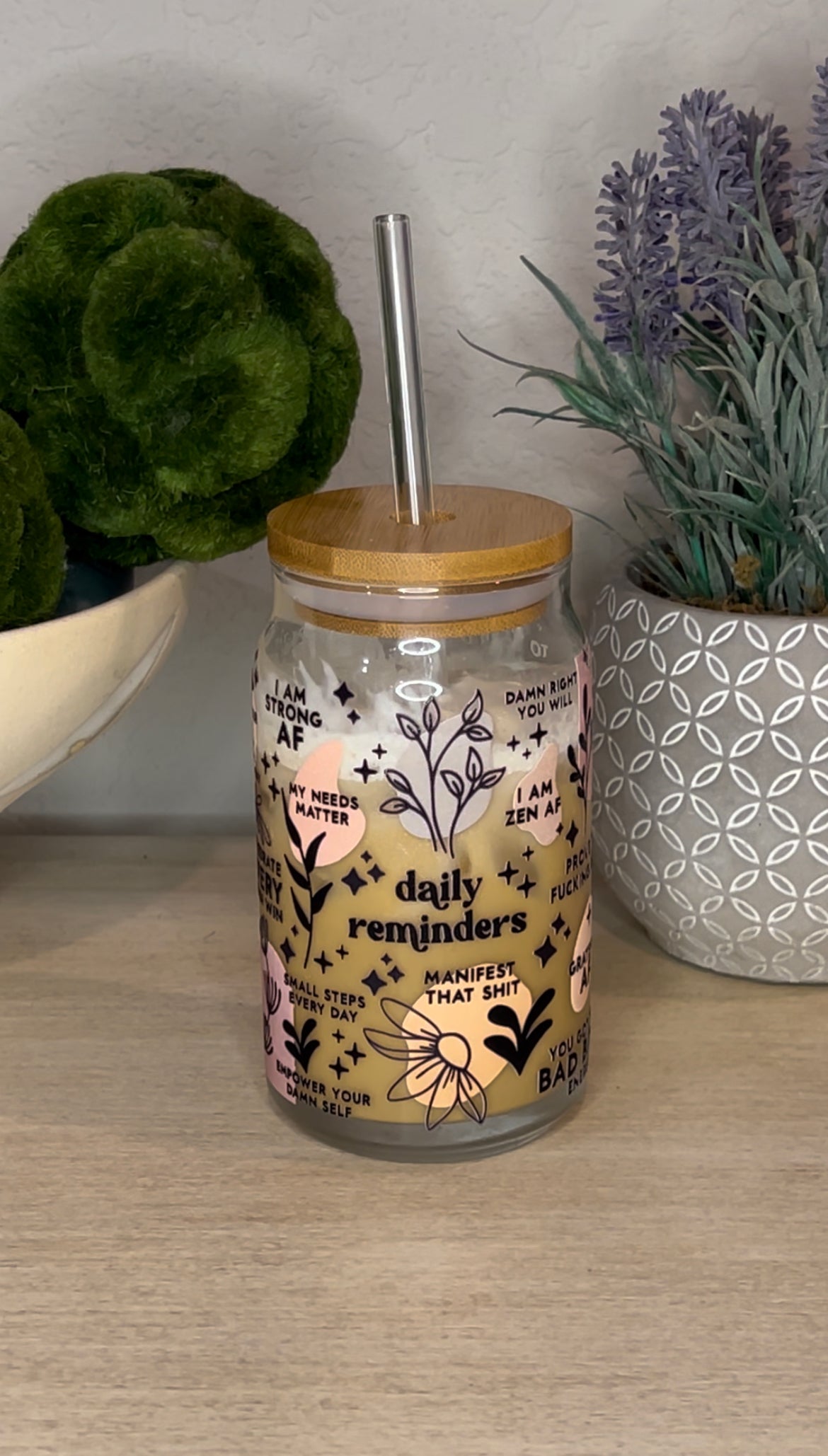 Daily Reminders glass cup (adult version)